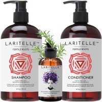 Laritelle Organic Hair Care Set Fertile Roots: Shampoo 17.5 oz + Conditioner 16 oz + Bonus Post-Shampoo Hair Strengthening Treatment 