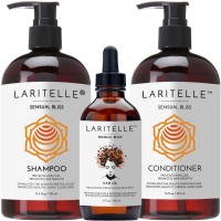 Laritelle Organic Hair Care Set Sensual Bliss: Shampoo 17.5 oz + Conditioner 16 oz + Hair Loss Treatment 4 oz