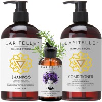 Laritelle Organic Hair Care Set Diamond Strong: Shampoo 17.5 oz + Conditioner 16 oz + Bonus Post-Shampoo Hair Strengthening Treatment 