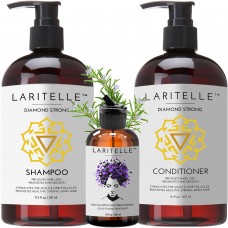 Laritelle Organic Hair Care Set Diamond Strong: Shampoo 17.5 oz + Conditioner 16 oz + Bonus Post-Shampoo Hair Strengthening Treatment 