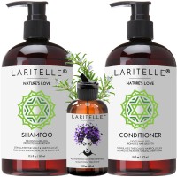 Laritelle Organic Hair Care Set Nature's Love: Shampoo 17.5 oz + Conditioner 16 oz + Bonus Post-Shampoo Hair Strengthening Treatment 